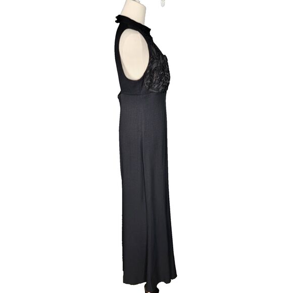 Vintage Dress 12 Med VTG 80s  Maxi Black Tie Prom Event - Picture 7 of 17